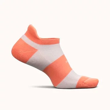 Feetures High Performance Max Cushion No Show Tab Socks - Pop Off Peach