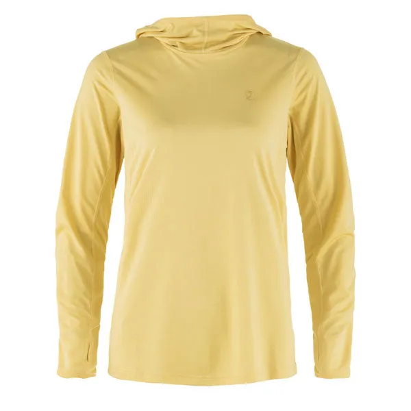 Fjallraven Womens Abisko Sun-Hoodie LS Hooded T-Shirt Mais Yellow