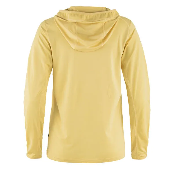 Fjallraven Womens Abisko Sun-Hoodie LS Hooded T-Shirt Mais Yellow