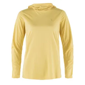 Fjallraven Womens Abisko Sun-Hoodie LS Hooded T-Shirt Mais Yellow