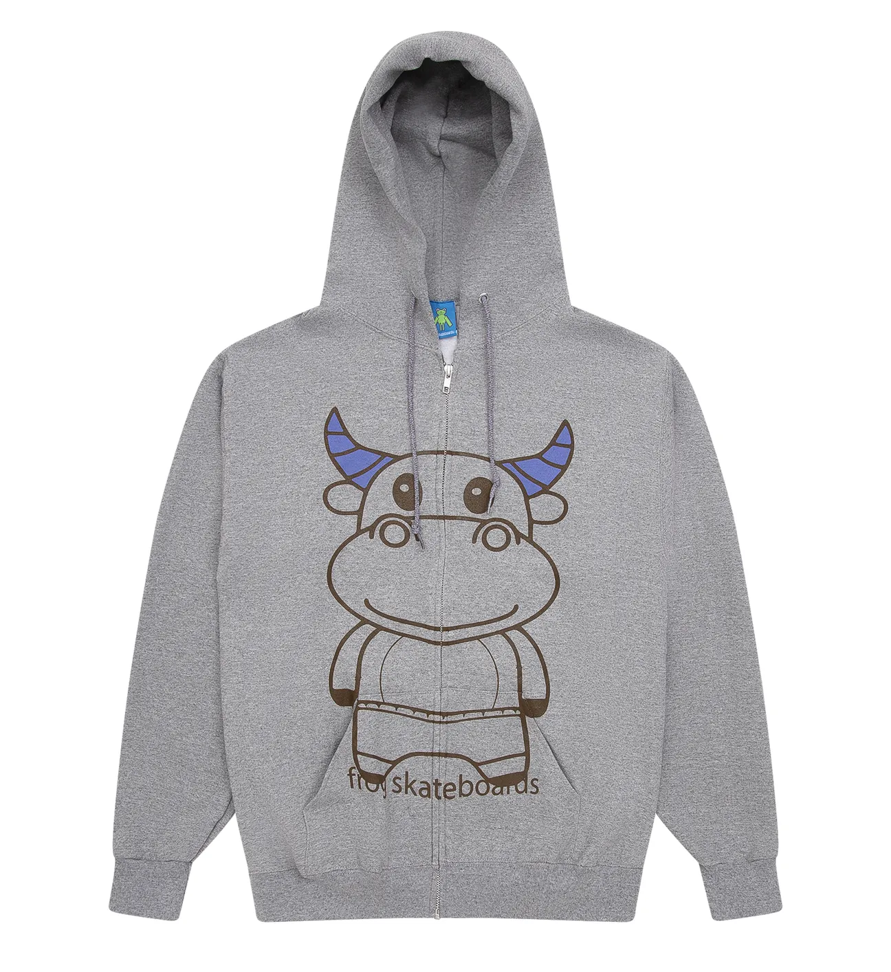 FROG SKATEBOARDS TOTALLY AWESOME ZIP HOODIE ASH GREY