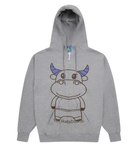 FROG SKATEBOARDS TOTALLY AWESOME ZIP HOODIE ASH GREY