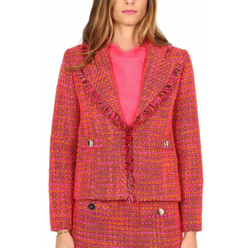 GIACCA BLAZER BOUCLÈ, FUXIA