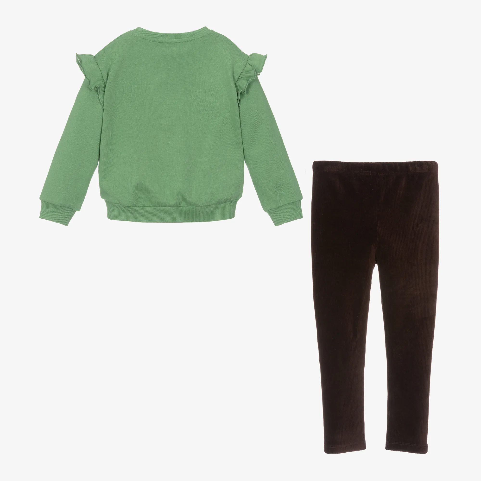 Girls Brown Corduroy Leggings Set