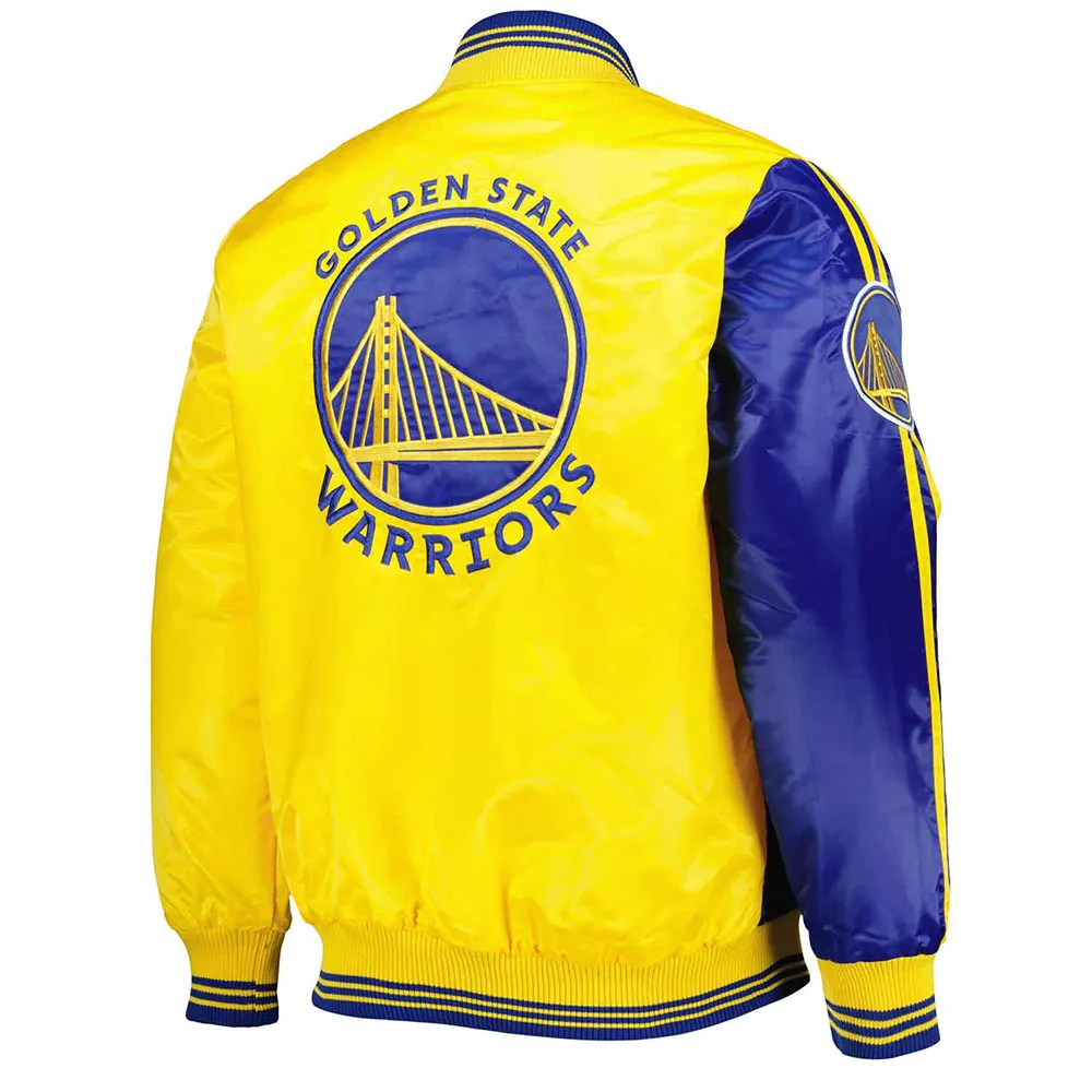 Golden State Warriors Fast Break Royal/Yellow Satin Jacket