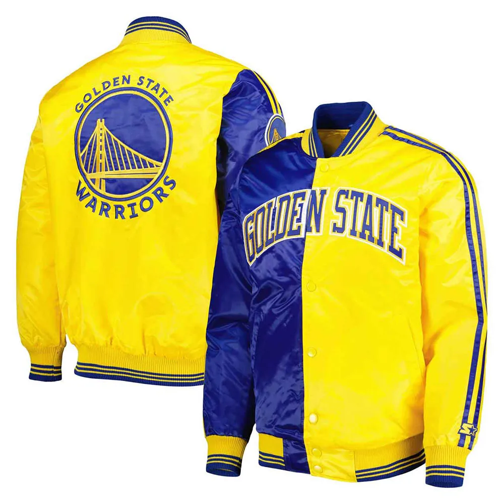 Golden State Warriors Fast Break Royal/Yellow Satin Jacket