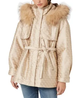 Guess Women's Elly Logo Jacquard Tie-Waist Parka