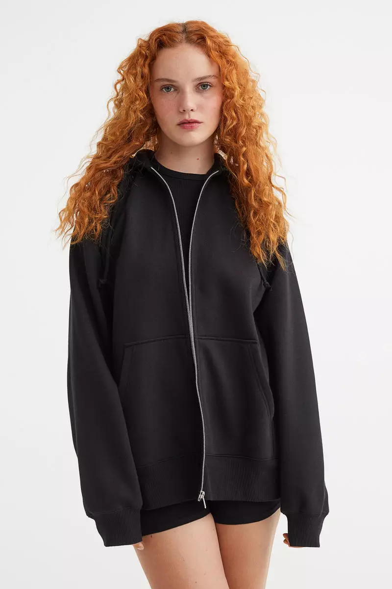 H&M Oversized zip-through hoodie