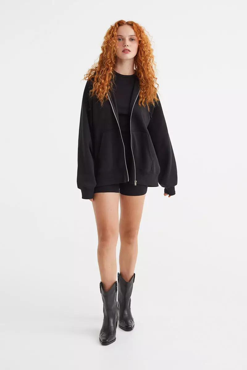 H&M Oversized zip-through hoodie