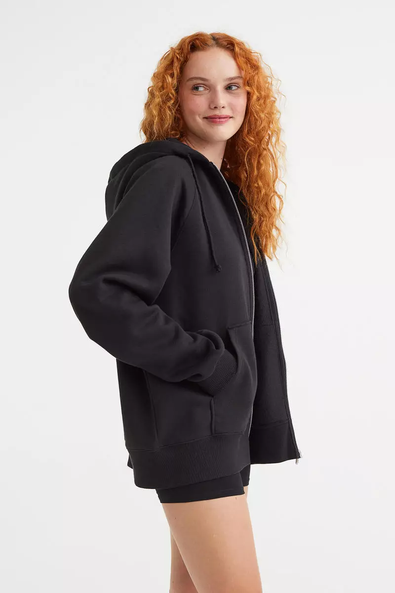 H&M Oversized zip-through hoodie