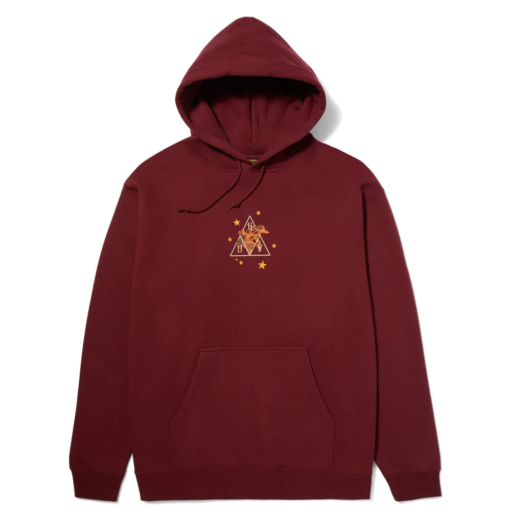 HUF X SMASHING PUMPKINS INFINITE STAR GIRL PULLOVER HOODIE // DEEP WINE