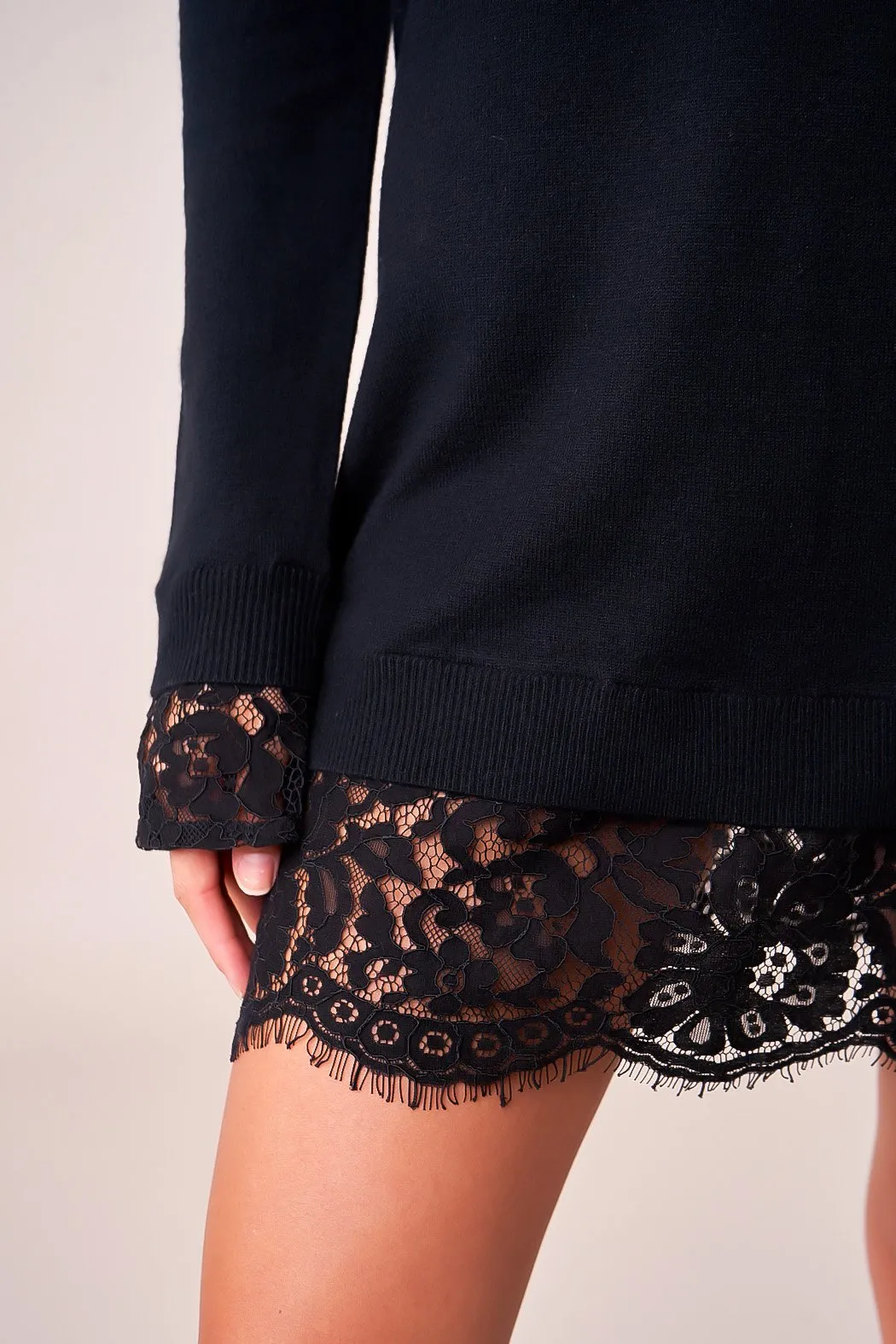 Imani Lace Insert Sweater Dress