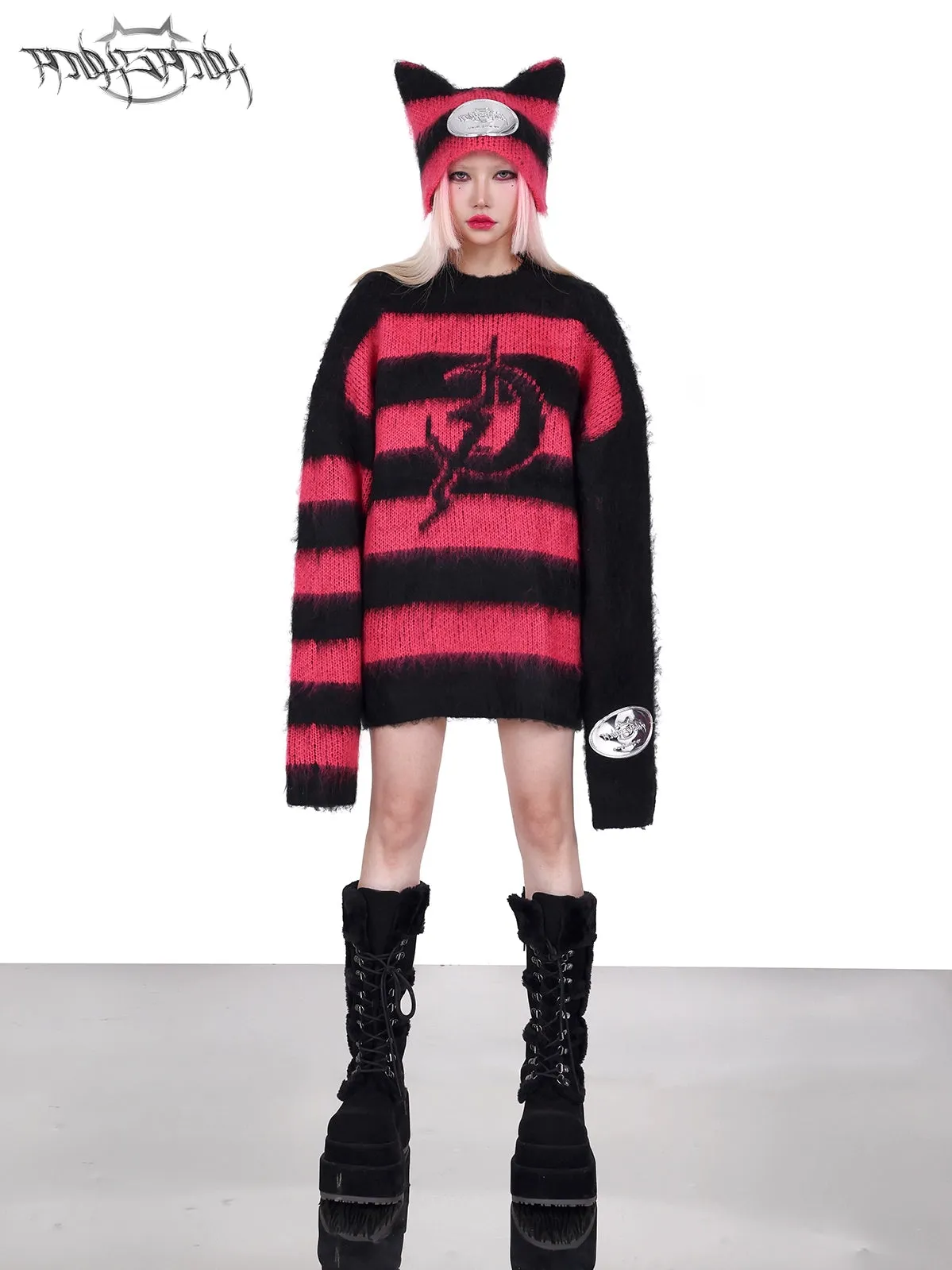 Impact Border Rock Punk Loose Sweater