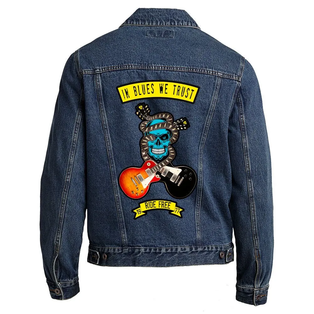 In Blues We Trust Back Patch - Port Authority Denim Jacket (Men)