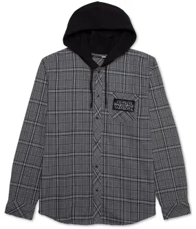 Jem Mens Plaid Flannel Hoodie Sweatshirt