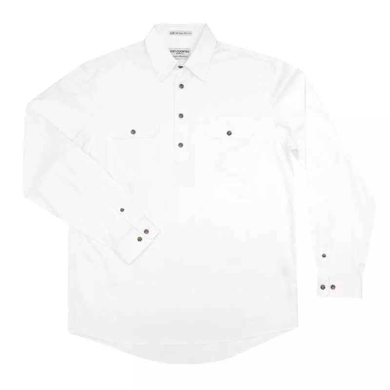 Just Country Cameron 1/2 Button Shirt Men's White