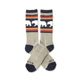 KAVU Moonwalk Crew Socks - Snow Bear