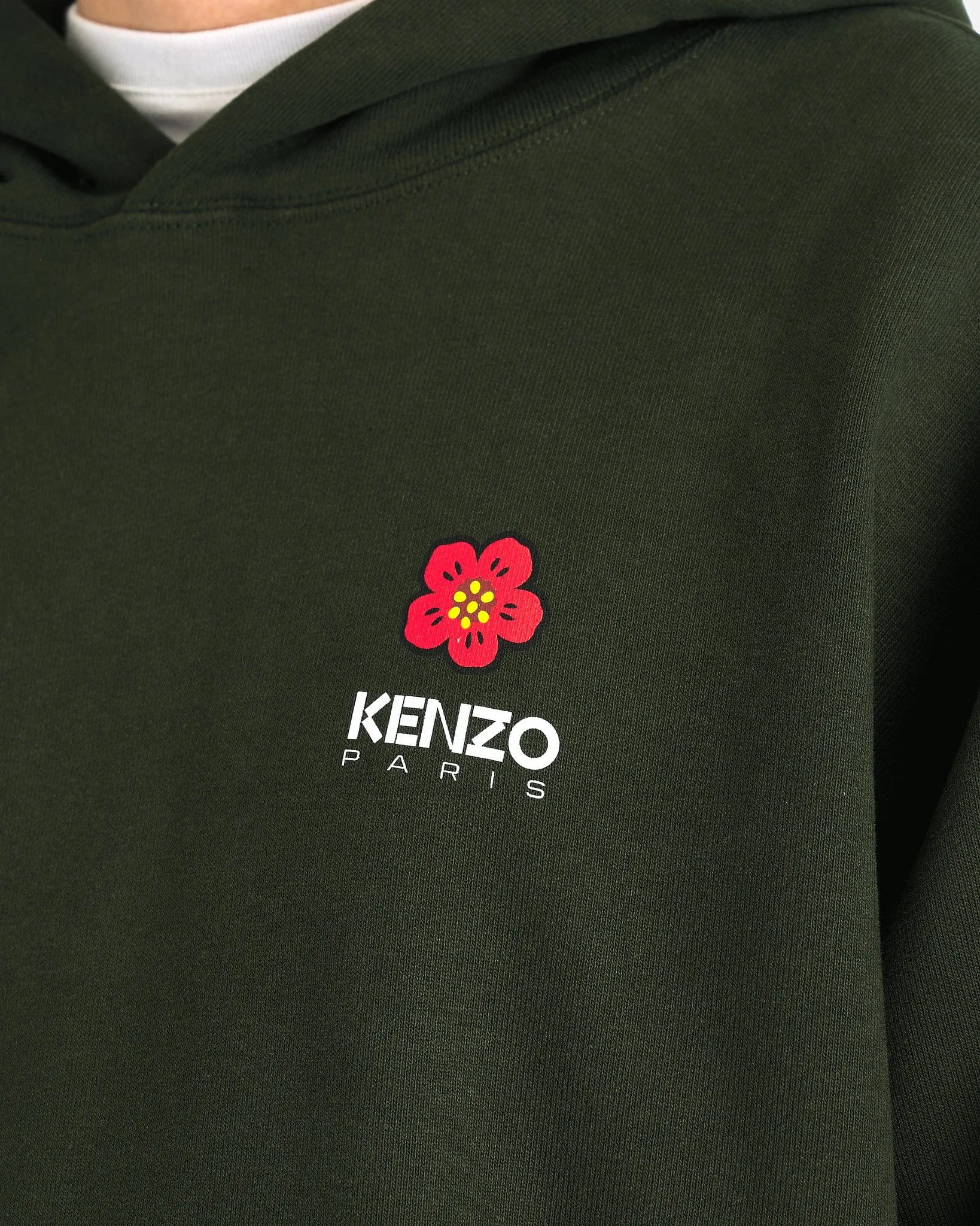 Kenzo Boke Flower Oversized Hoodie in Dark Khaki