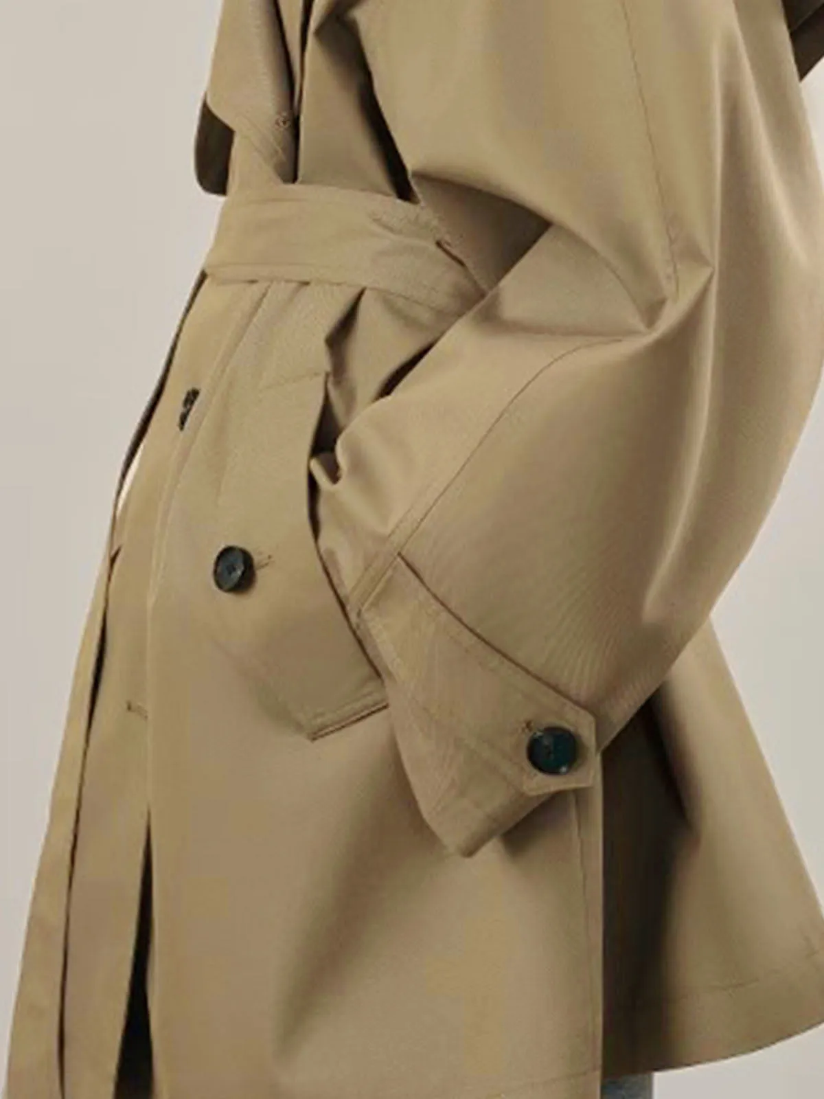 Lapel Loose Belted Trench Coat