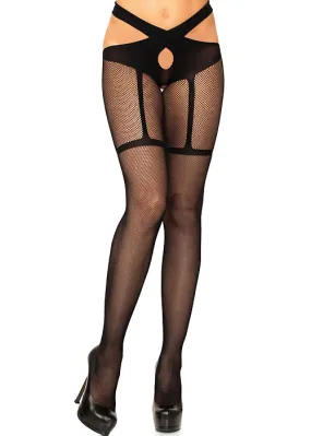 Leg Avenue Fishnet Wrap Around Crotchless Tights ()