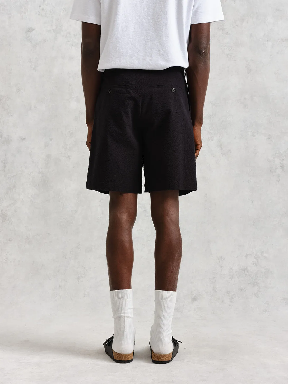 Linton Seersucker Short - Black