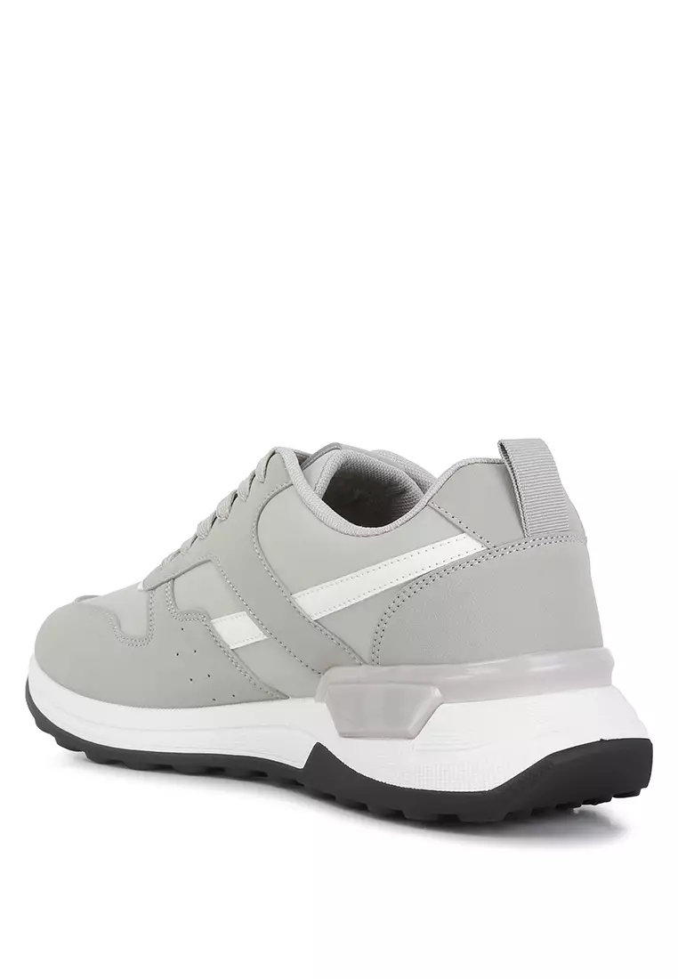 London Rag Grey Suede Paneling Detail Sneakers