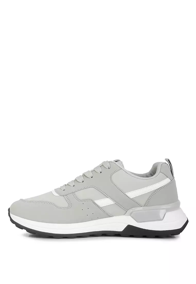 London Rag Grey Suede Paneling Detail Sneakers