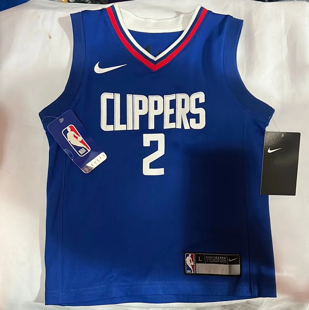 Los Angeles Clippers NBA Nike #2 Leonard Kids Icon Authentic Replica Blue Jersey