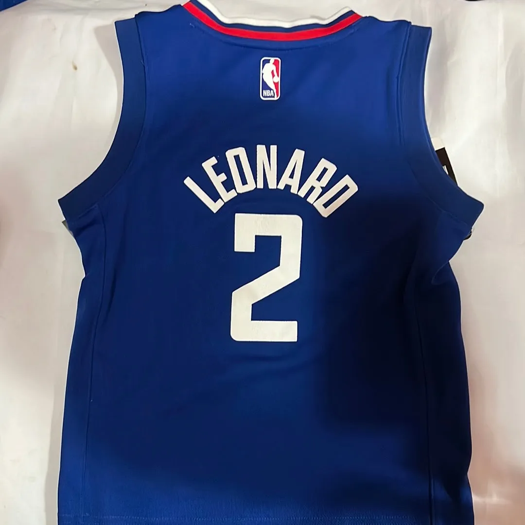 Los Angeles Clippers NBA Nike #2 Leonard Kids Icon Authentic Replica Blue Jersey