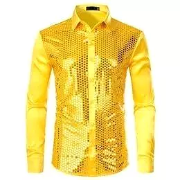 Luxury Sequins Silk Shirt For Men