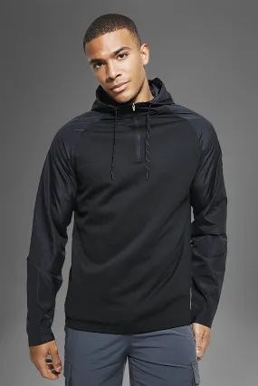 Man Active Gym Performance Matte Panel Hoodie | boohooMAN UK