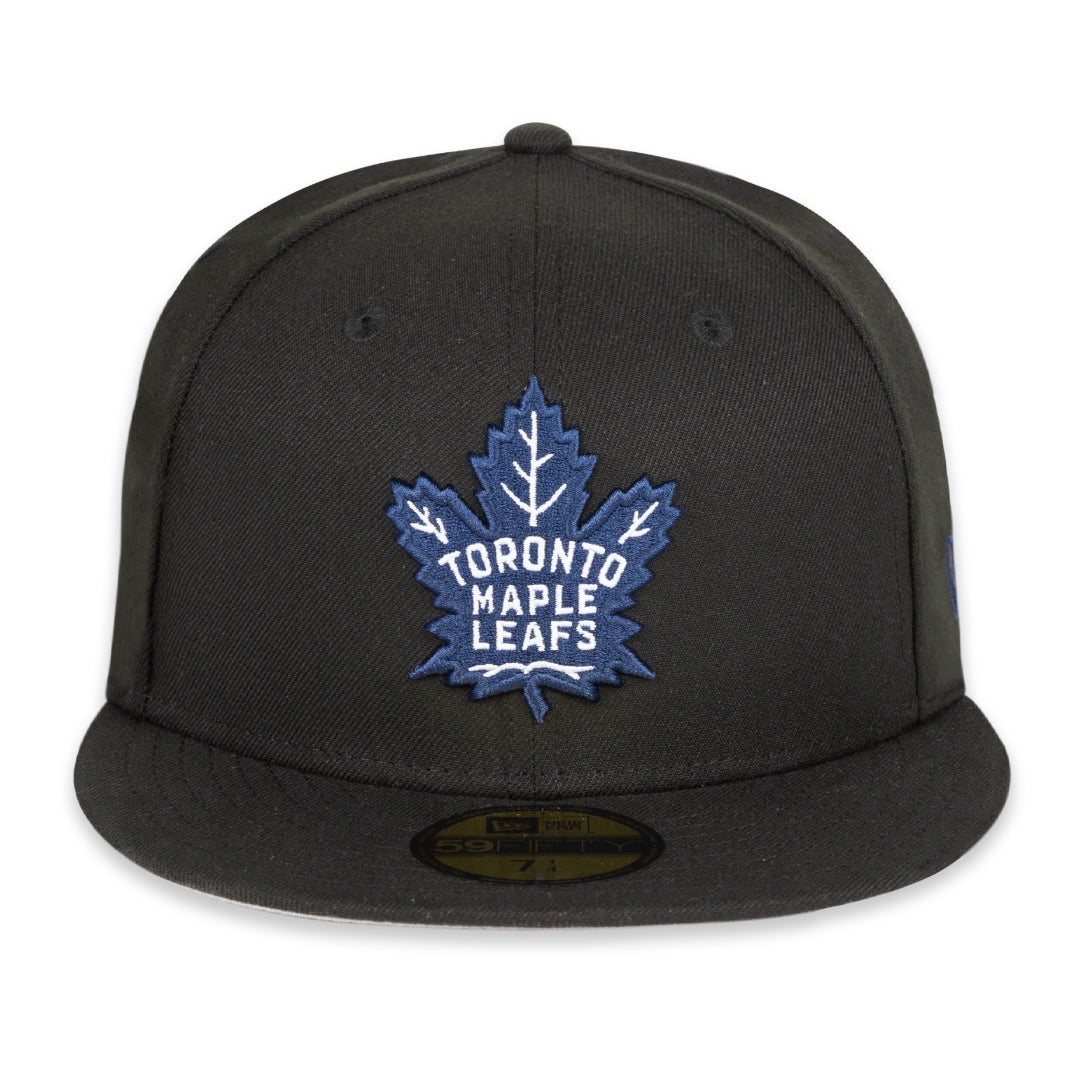 Maple Leafs New Era Men's 59FIFTY Prim Logo Fitted Hat - BLACK/BLUE