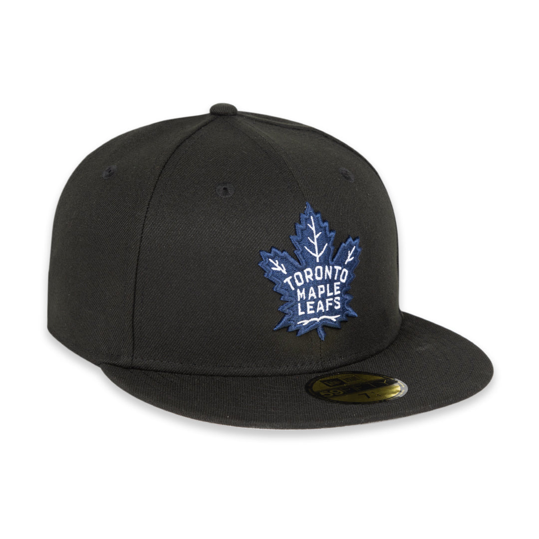 Maple Leafs New Era Men's 59FIFTY Prim Logo Fitted Hat - BLACK/BLUE