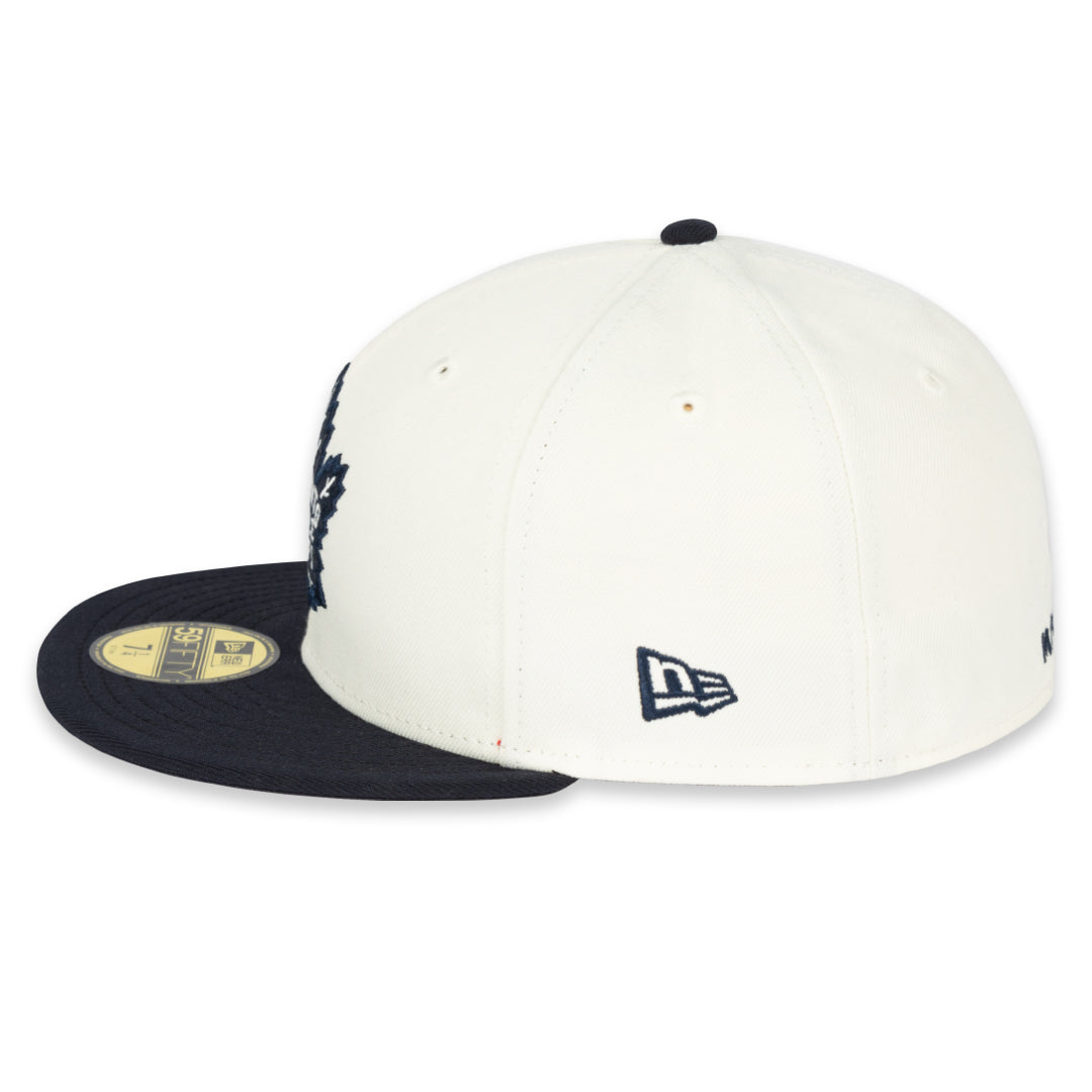 Maple Leafs New Era Men's 59FIFTY Prim Logo Fitted Hat - NAVY