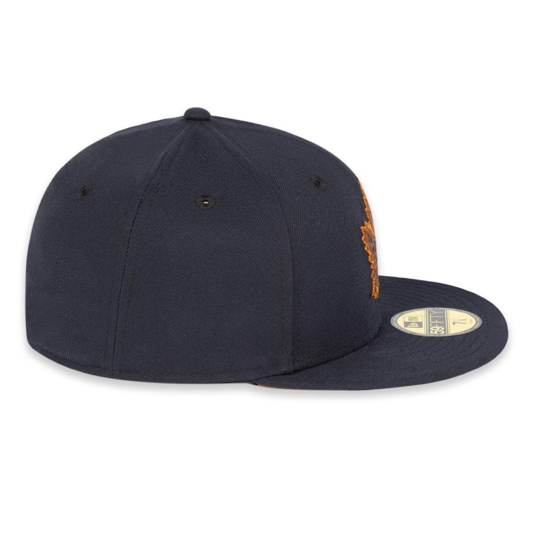 Maple Leafs New Era Men's 59FIFTY Prim Logo Fitted Hat - NAVY/BROWN