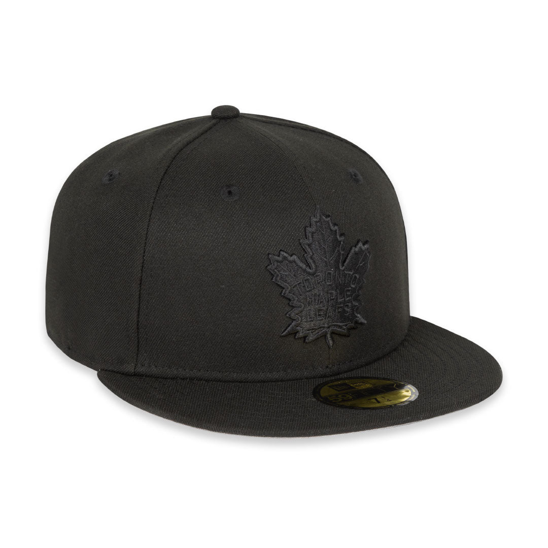 Maple Leafs New Era Men's 59FIFTY Tonal Prim Logo Fitted Hat - BLACK