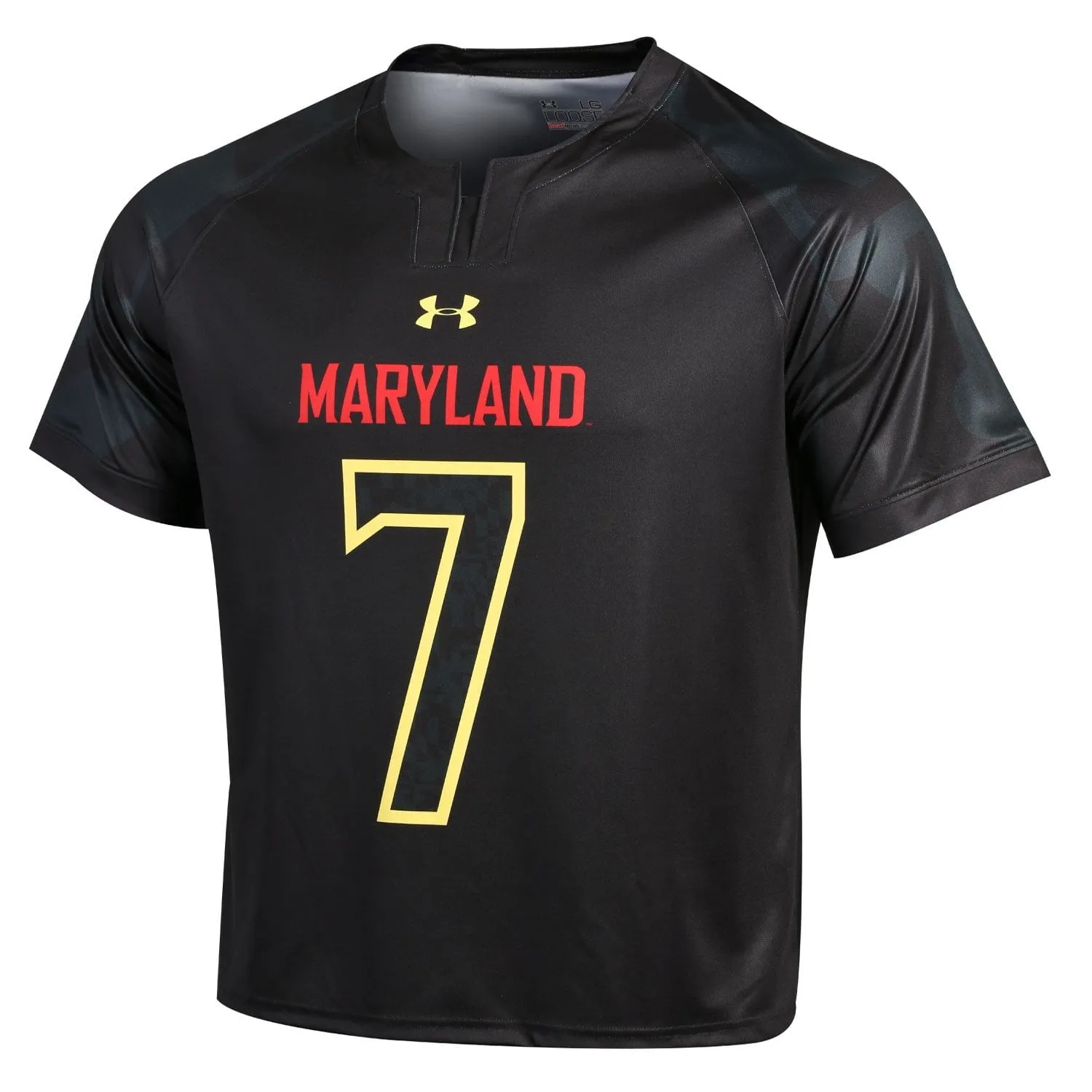 Maryland Terrapin Under Armour Black #7 Sideline Replica Lacrosse LAX Jersey