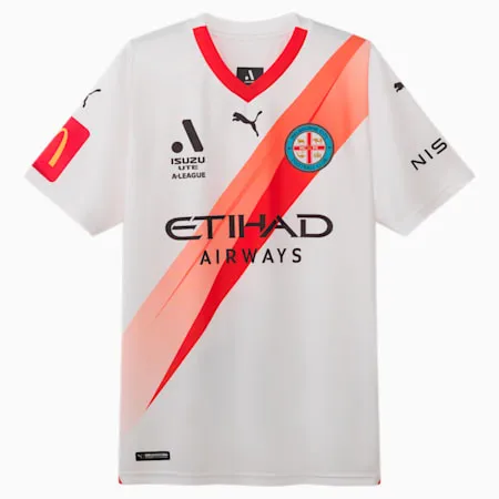 Melbourne City FC Replica 23/24 AWAY Jersey | PUMA White-PUMA Red-MCFC | PUMA Exclusion List | PUMA 