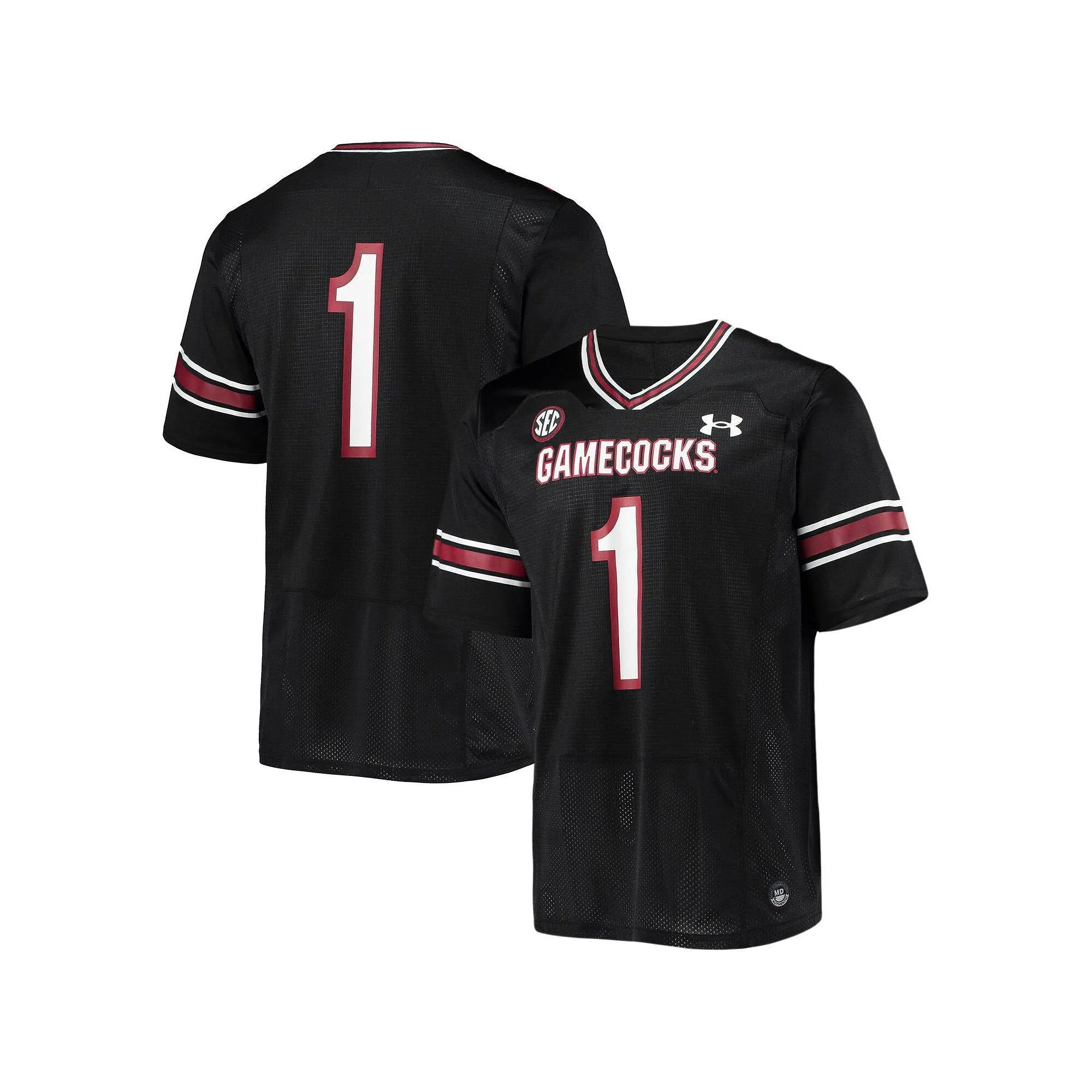 Men s Under Armour #1 Black South Carolina Gamecocks Logo Replica Football Jersey