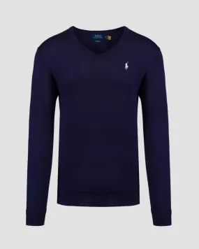 Men's navy blue sweater with wool Polo Ralph Lauren 7108763380-410