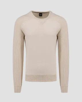 Men’s beige woolen sweater Hugo Boss H-Ematero 50526864-131