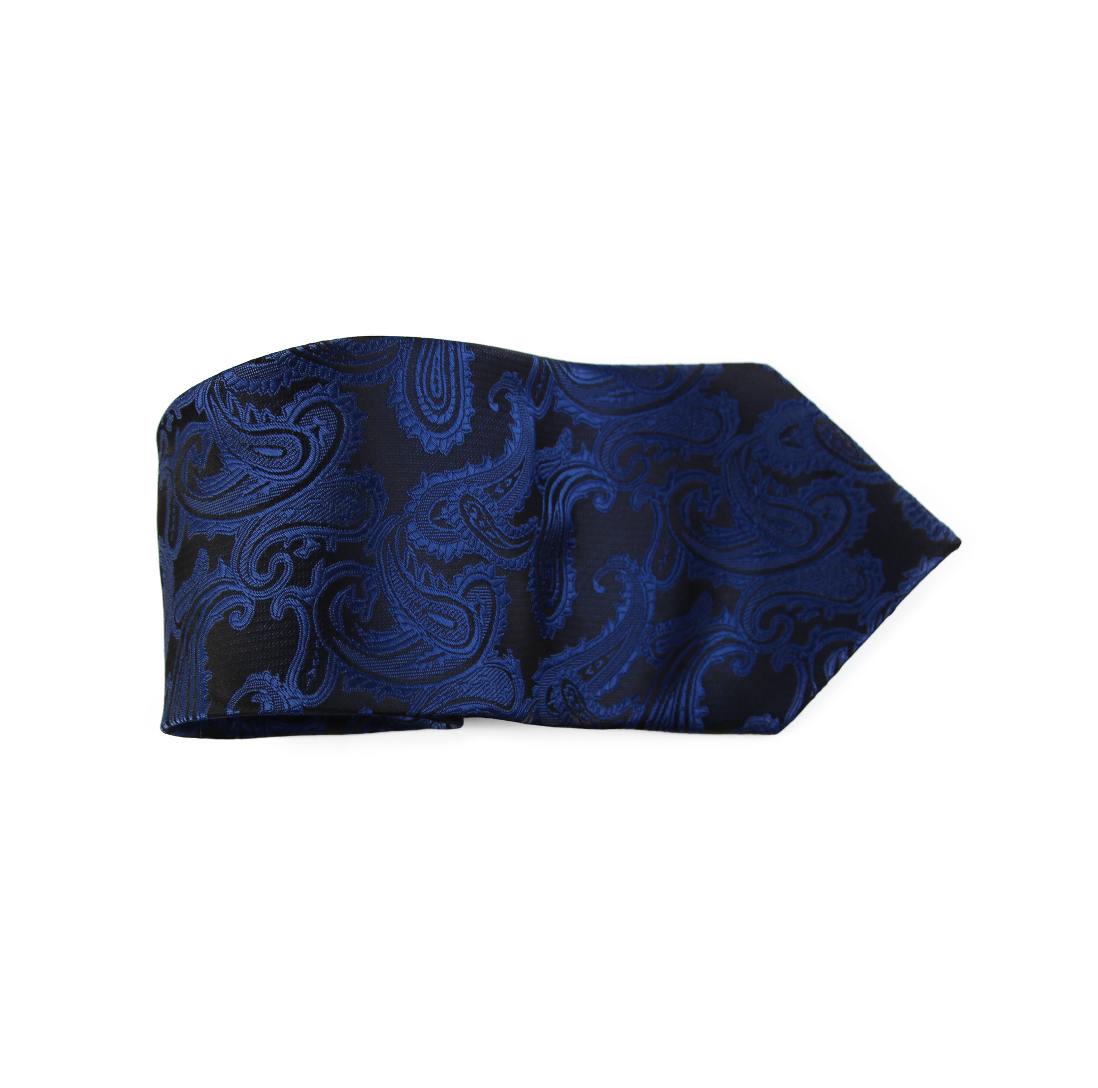 Mens Black & Blue Paisley Patterned Neck Tie