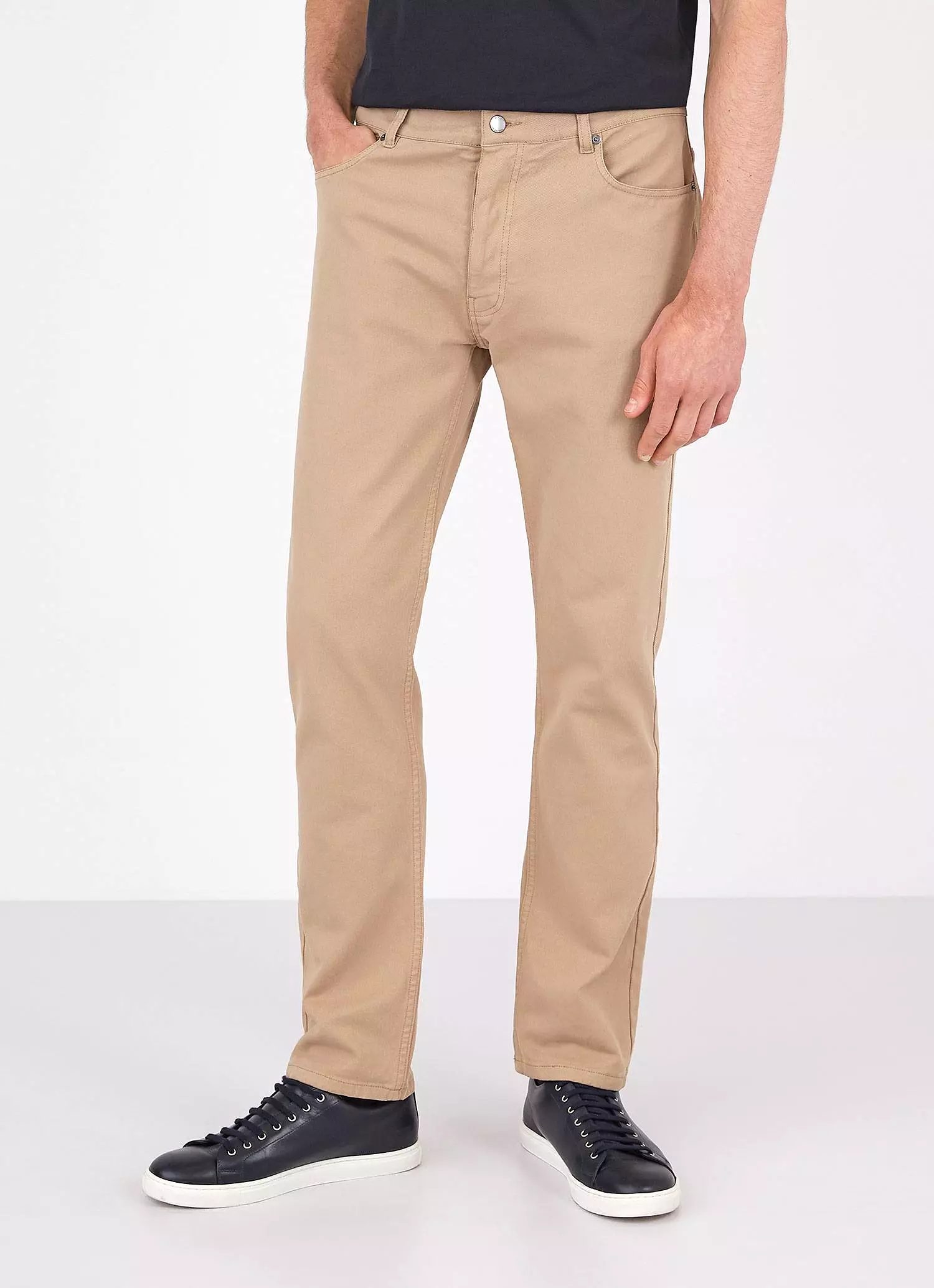 Men's Cotton Drill 5 Pocket Trouser in Stone