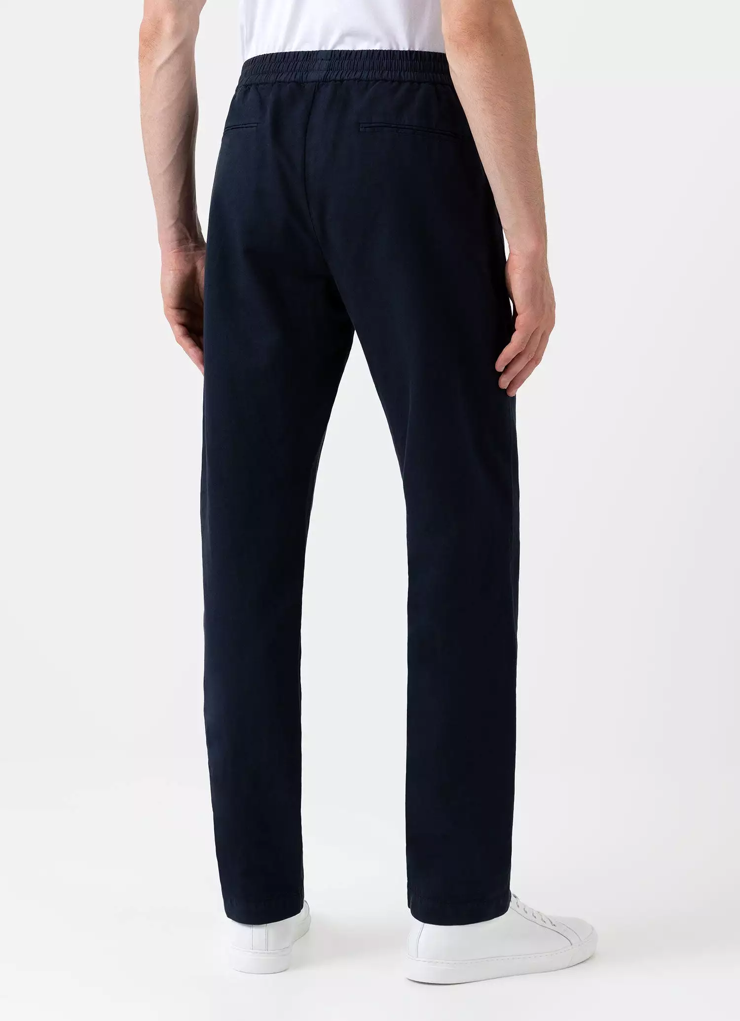 Men's Cotton Linen Drawstring Trouser in Navy