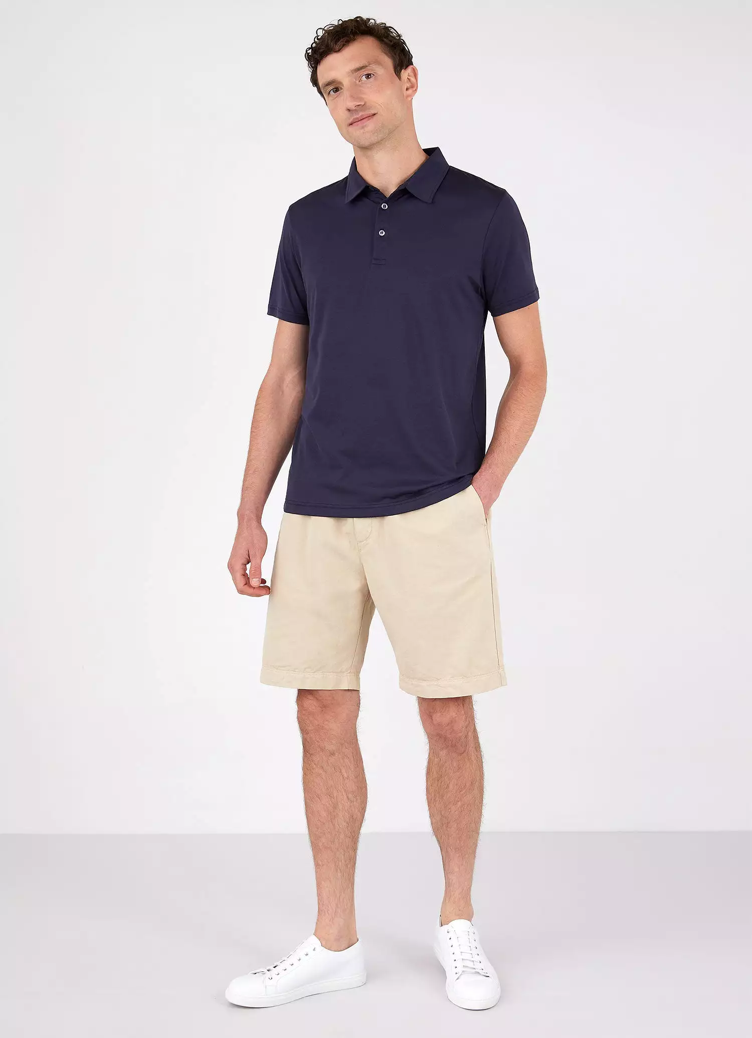 Men's Jersey Classic Polo Shirt in Navy