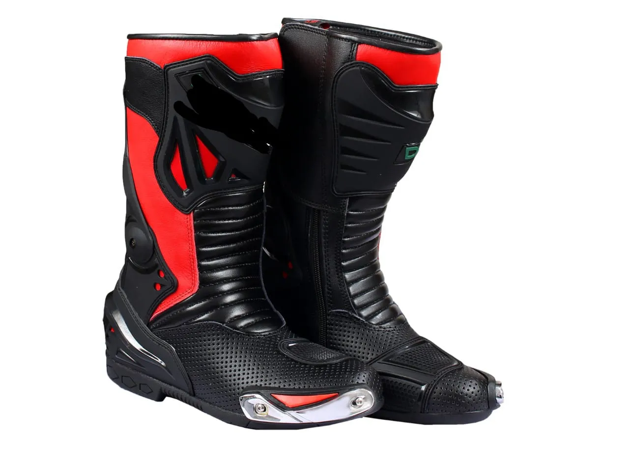 Mens Leather Motorbike Motorcycle Racing Sports Shoes Boots MN-012