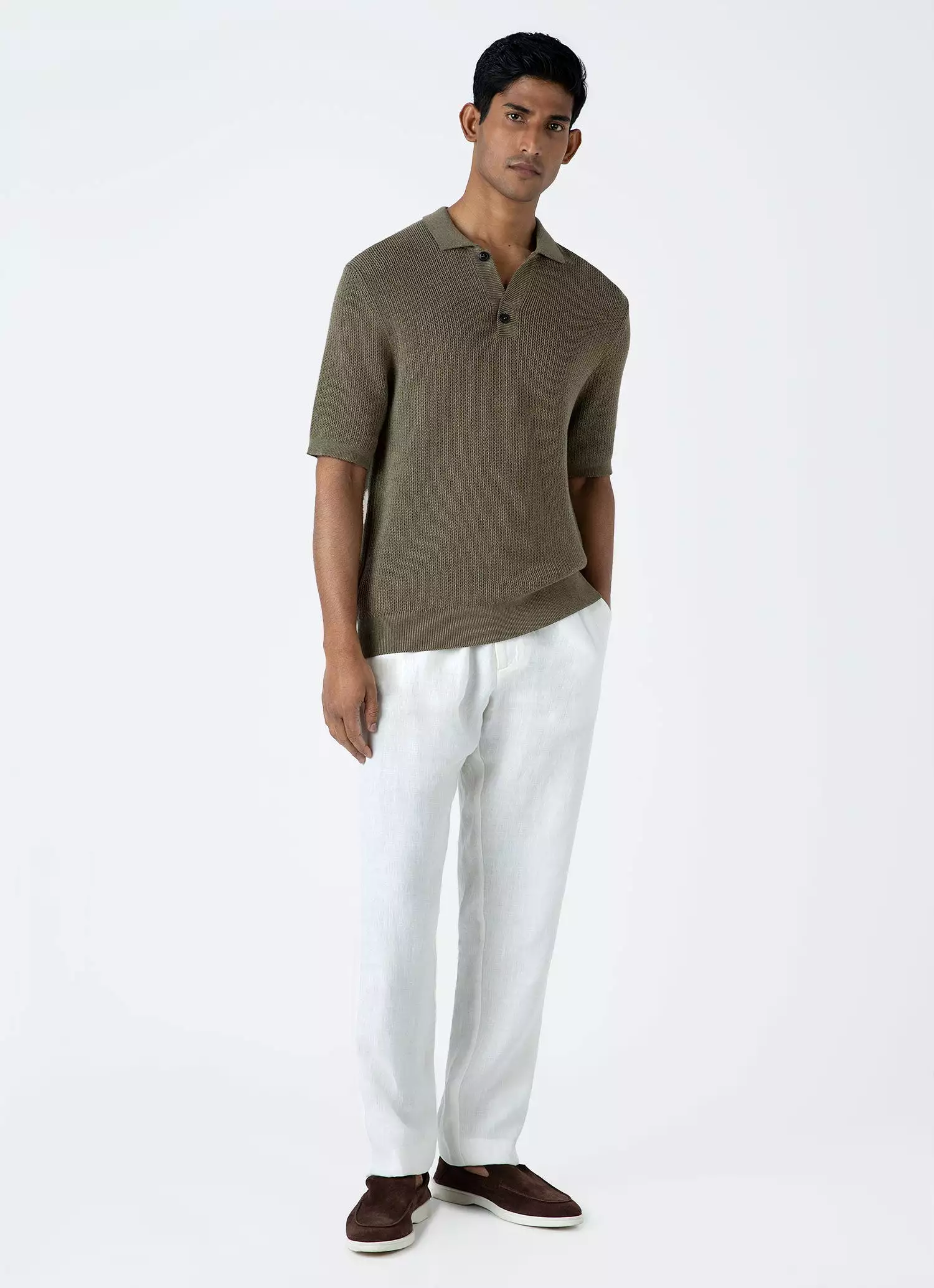 Men's Linen Drawstring Trouser in White