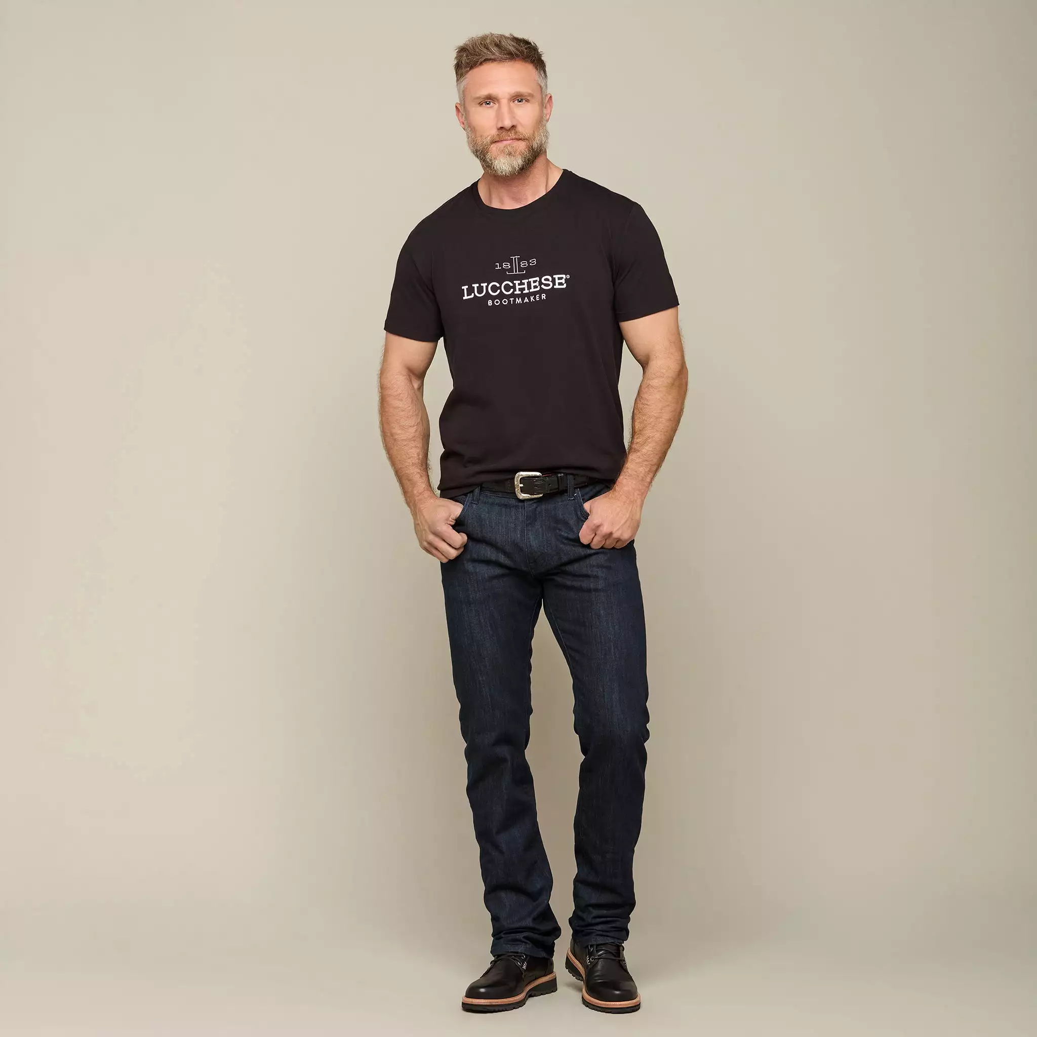 Men's Lucchese Classic Embroidered Tee :: Black