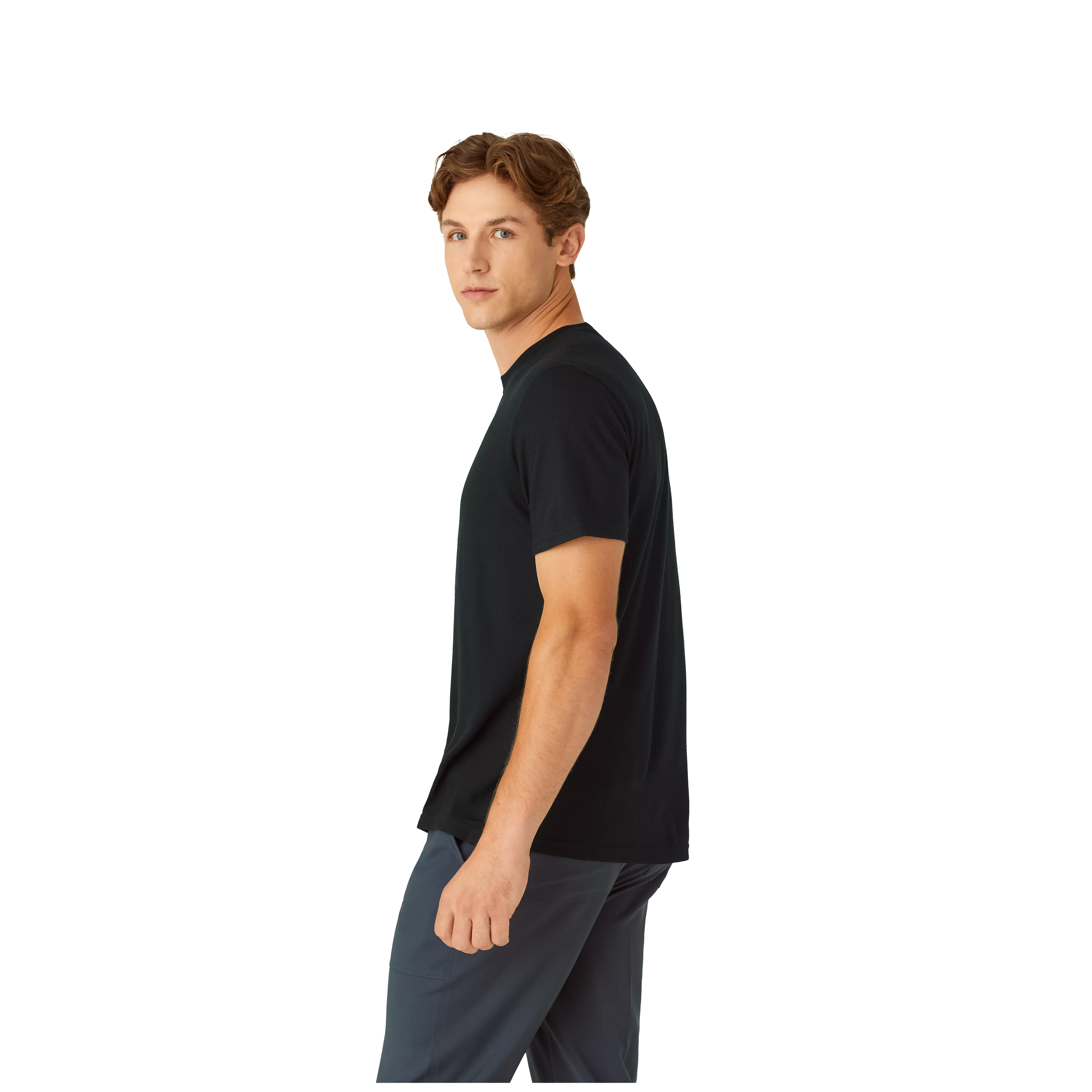 Men's Merino Wool Blend Crew Neck T-Shirt