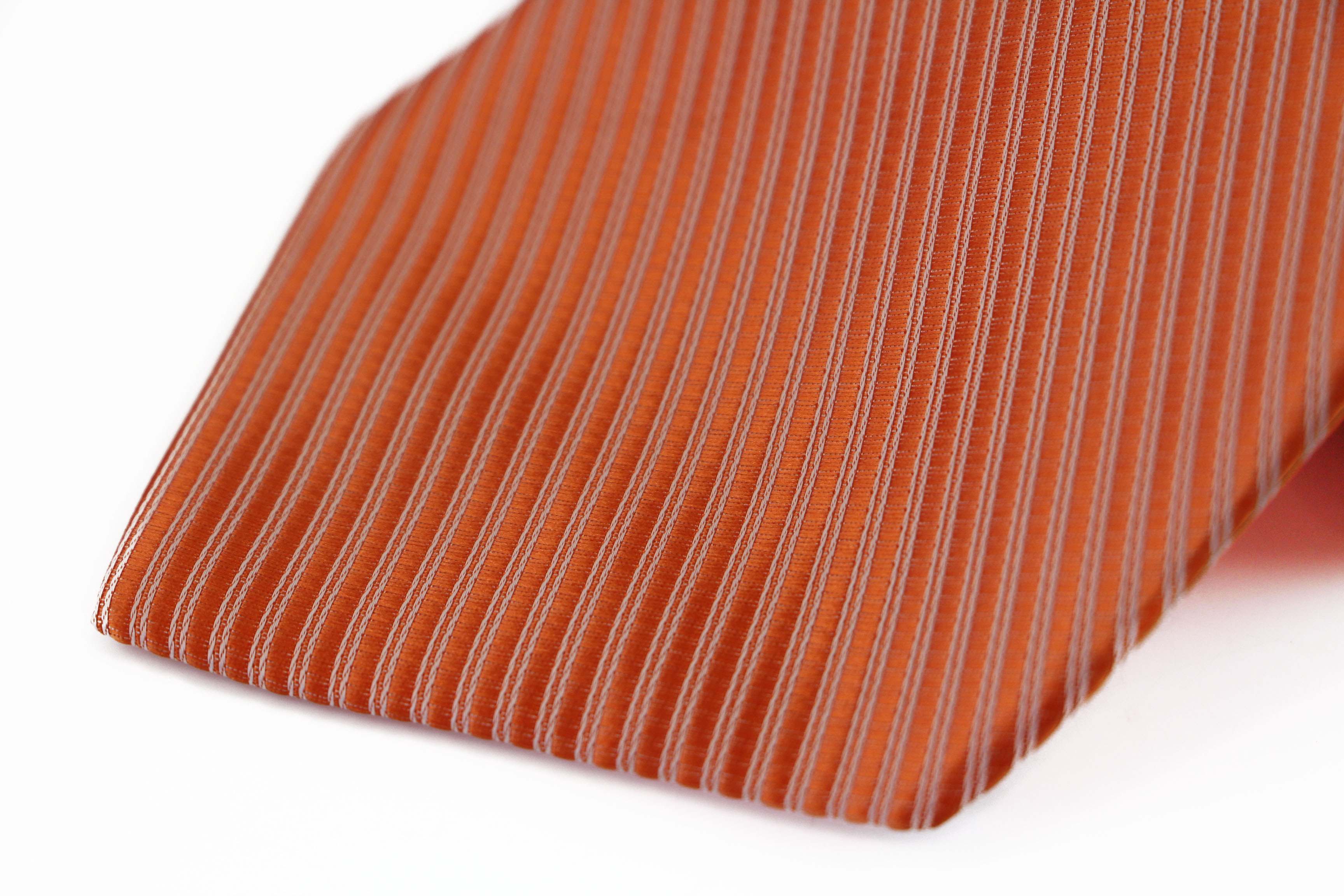 Mens Orange Striped 10cm Classic Neck Tie